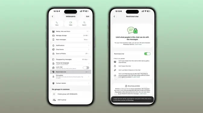 Uji Fitur Restricted Chat WhatsApp untuk Cegah AI Menyadap Pesan dan Cara Kerjanya